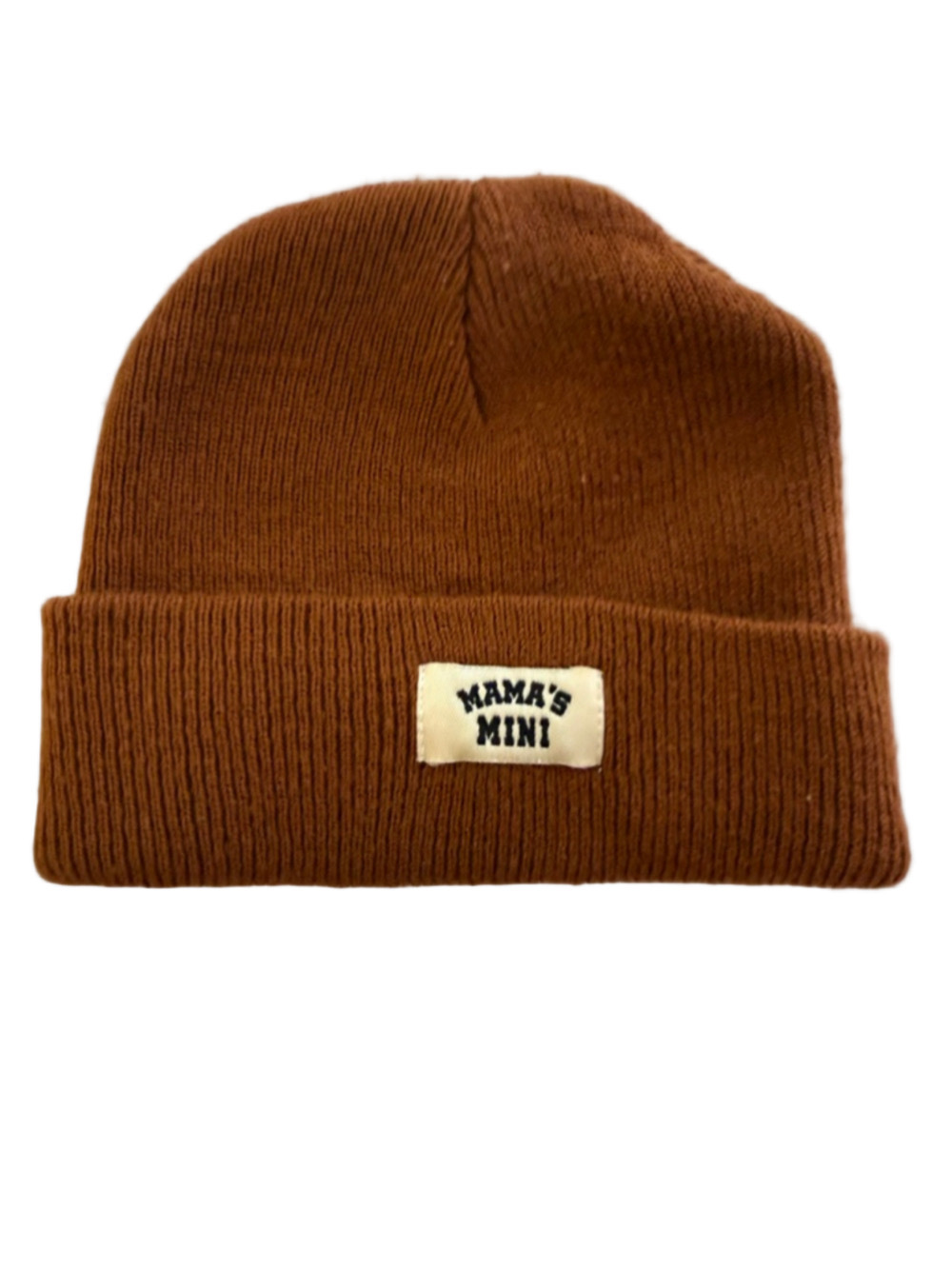 Baby Brown & White "Mama's Mini" Beanie One Size